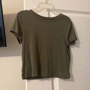 Olive green crop top